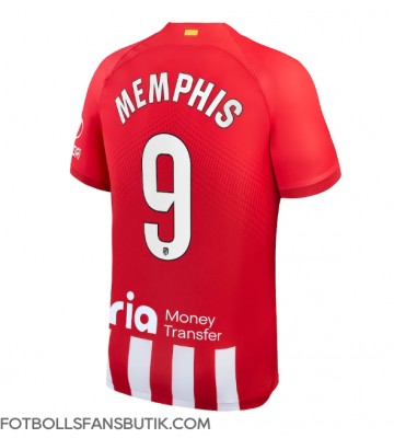 Atletico Madrid Memphis Depay #9 Replika Hemmatröja 2023-24 Kortärmad